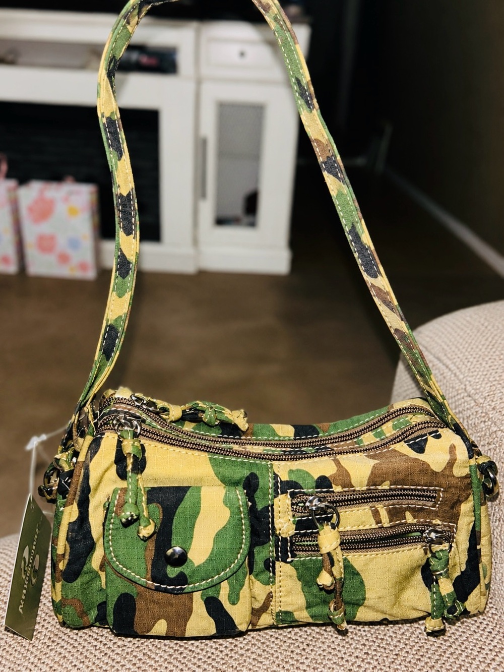 Camouflage Print Women's Shoulder Bag - Green Camo